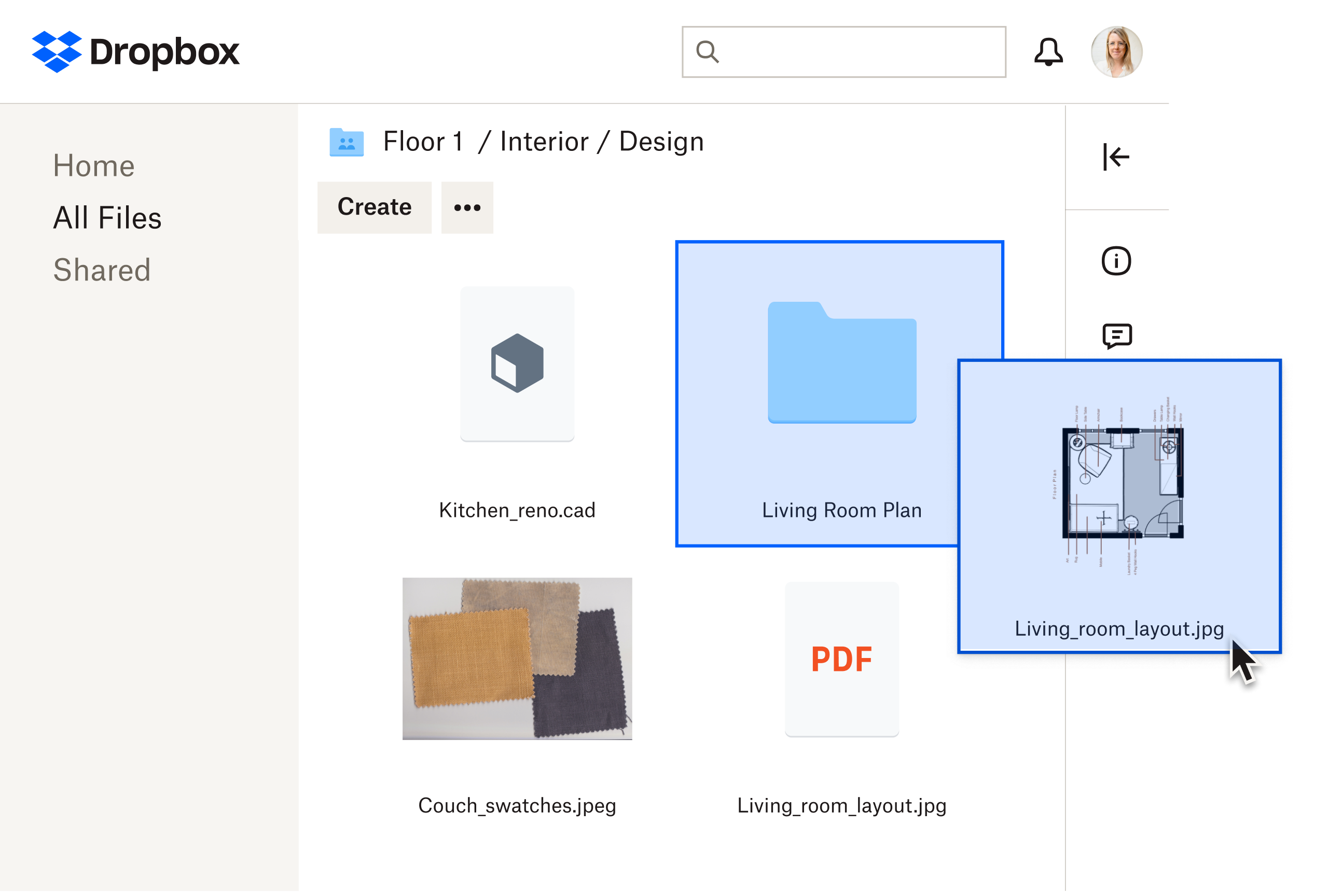 直观示例：文件存储在 Dropbox 云存储空间中，在上传过程中通过 SSL/TLS 进行保护，在静止状态下采用 256 位 AES 加密。