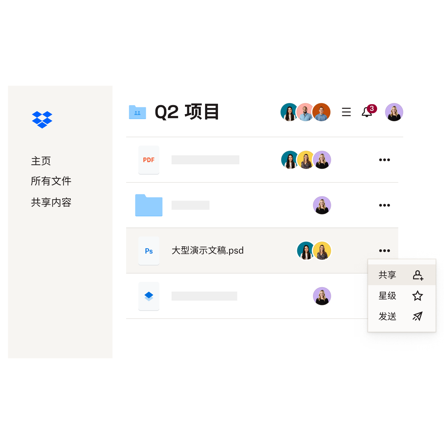  共享文件夹中的文件列表